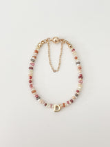 Strawberry Ice Cream Beads Initials Bracelet