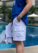 Liu Washing Cargo Banding Shorts