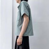 Vertical Textured Short Shirt