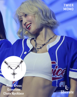 [TWICE MOMO, BABY MONSTER ASA ,(G)I-DLE MINNIE Pick] Rose Cross Gemstone Chain Necklace  