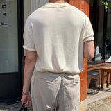 LMN フィッシャー 3 ボタンケーブル半袖ニット (6 colors)