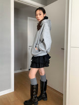 Daily High-Neck Basic Hood Zip-Up