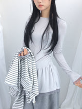 シフォンフリルラインドレス
