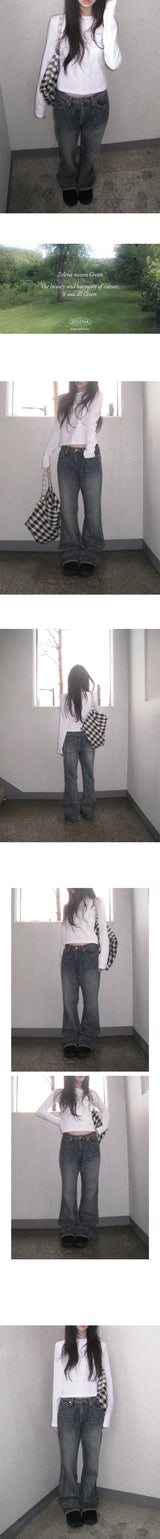 slub bootcut denim