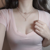 Art Nouveau Moon Necklace - Rosegold Color