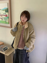 Malden Hairy Stripe Button Knit