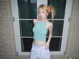 halter crop knit(3 color)