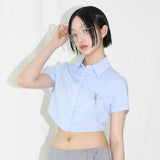 Razor Blade Half Shirt - BLUE