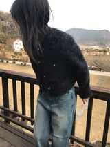 Furry round jacket