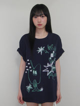 クレヨンフルーツTシャツ (アップルネイビー)