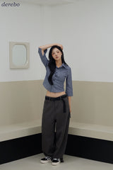 Mild Cotton Checkered Collar Shirt