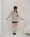  LACE LAYERED OVER KNEESOCKS / MINT