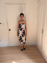 rose print slip dress