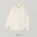 LMN ネロツーポケットコーデュロイカラーオーバーサイズフィットシャツ (4 colors)