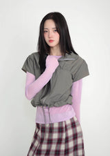 slim puff zip-up