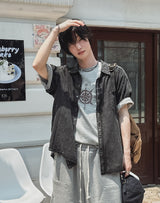 Flow Pigment Washing Short Sleeve Shirt