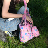 back to pink bag+pouch set