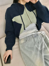 Marco crop knit zip up