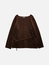 [Guest Look] Latte Boat Neck Loose Fit Long Knit (4c)