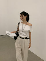 [MADE] Cunpose Unbalanced Off-Shoulder T-shirt