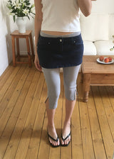 LACE SLIT BIKER LEGGINGS