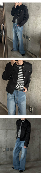 Clean crop tweed jacket(2color)