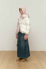 CHERRY REVERSIBLE SHORT DOWN JUMPER [IVORY]