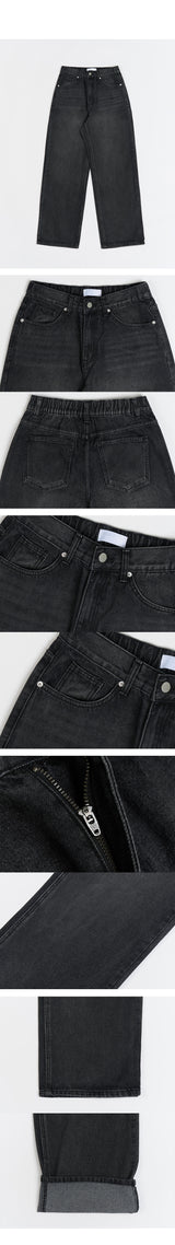 Kane Teen ウォッシュ加工ワイドデニムパンツ 2C