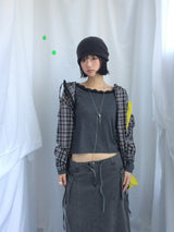 Feminine Flat Neck Long T-Shirt