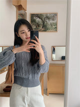 Merry Twisted Puff Square Knit (11color)