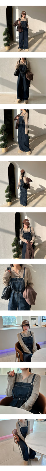 Raab waist string denim overalls