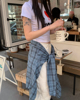 (Unisex) Destroyed check shirts