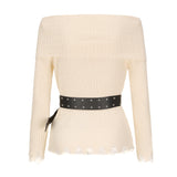 Lucid Cutting Off-Shoulder Knit