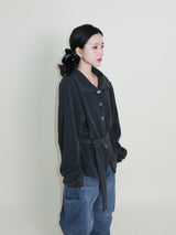 Square pocket balloon fit corduroy pants