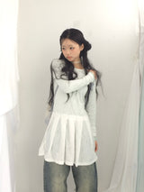 line and pleated dress