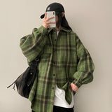 Furden Wool Lining Pocket Oversized Checkered Shirt Jacket