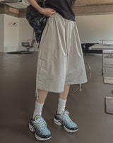 プレーダイアゴナルビッグカーゴバルーンバミューダパンツ