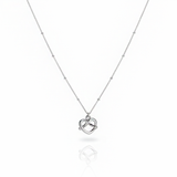[tripleS Lynn Necklace] Pretzel Collarbone Necklace - Silver Color