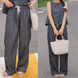 Armand Linen Denim Wide Pants