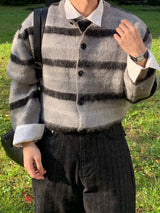 One Block Jacquard Brush Cardigan