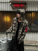 VER PATCH NUMBERING CAMO HOODED ZIP-UP