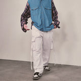 strap elastic pants_white
