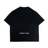 PEANUT STAIN - Hiding Peanut Black Oversized Tshirt