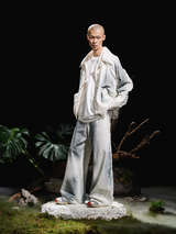 RELABEL 24AW バタフライフェザー ブロークンシーム ウォッシュド ダーティダイ エイジド コットン リネン カジュアル パンツ
