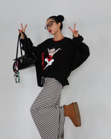 [UNISEX] ボーティー, ナッピング, オーバーサイズフィットスウェットシャツ