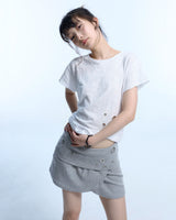 Grunge Claw Leopard Eyelet Tee - White