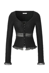 【即日発送】Vanilla lace cardigan - black