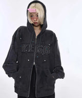 Destroyed YEGG Hoodie Charcoal