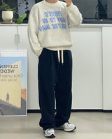 コージーフリースワイドスウェットパンツ
