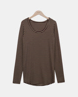 ドウェン ストライプ ロングスリーブ Tシャツ
